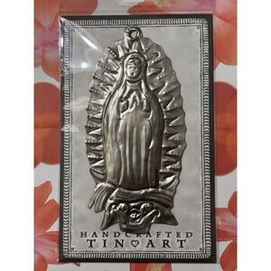 Handcrafted Tin Our Lady Of Guadalupe Oaxaca Wall Hanging Gift Rustic